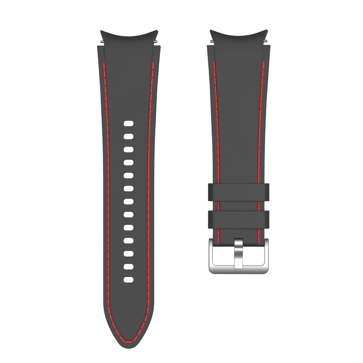 SYSTEM-S flexible silicone strap 20mm for Samsung Galaxy Watch 4 Smartwatch Black