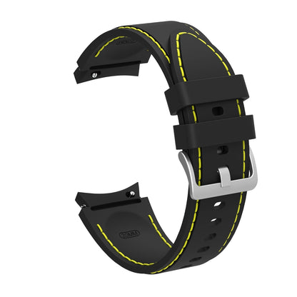SYSTEM-S flexible silicone strap 20mm for Samsung Galaxy Watch 4 Smartwatch Black