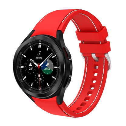 SYSTEM-S flexible silicone strap 20mm for Samsung Galaxy Watch 4 Smartwatch Red