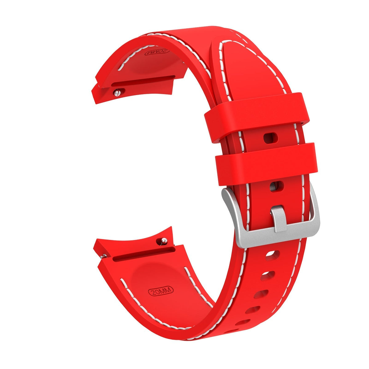 SYSTEM-S flexible silicone strap 20mm for Samsung Galaxy Watch 4 Smartwatch Red