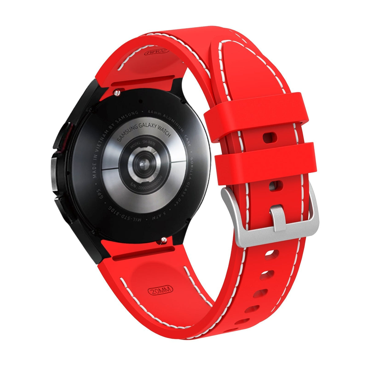SYSTEM-S flexible silicone strap 20mm for Samsung Galaxy Watch 4 Smartwatch Red