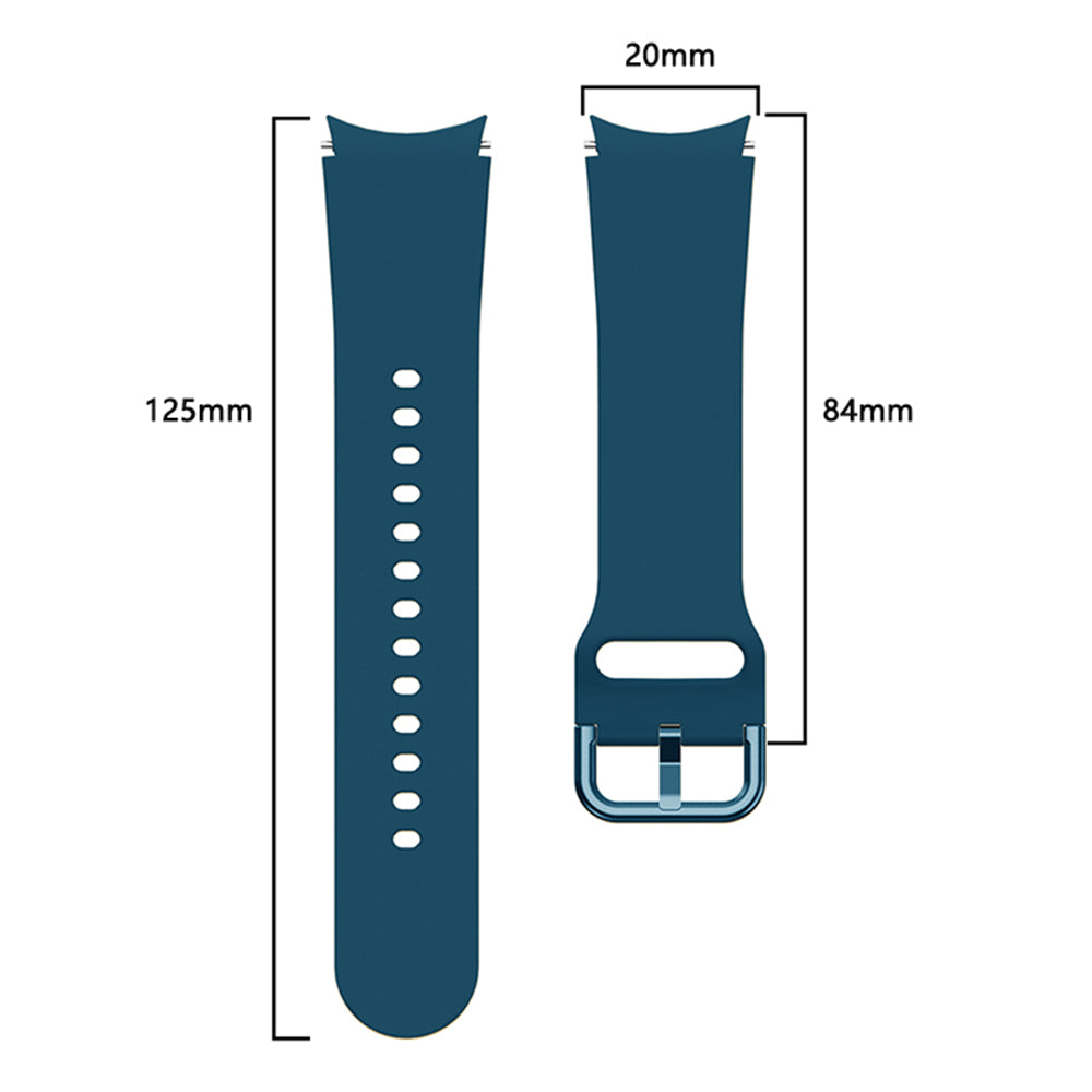 SYSTEM-S flexible silicone strap 20mm for Samsung Galaxy Watch 4 Smartwatch turquoise