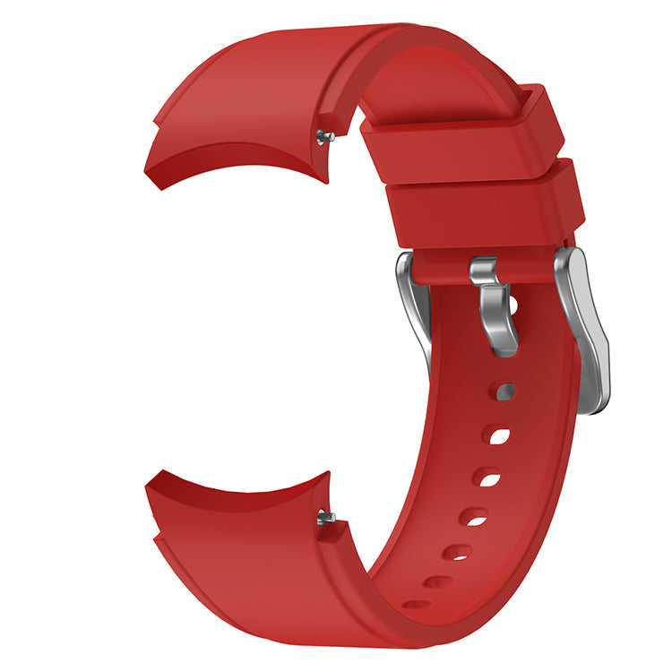 Armband flexibel aus Silikon 20mm für Samsung Galaxy Watch 4 Smartwatch Rot | System-S