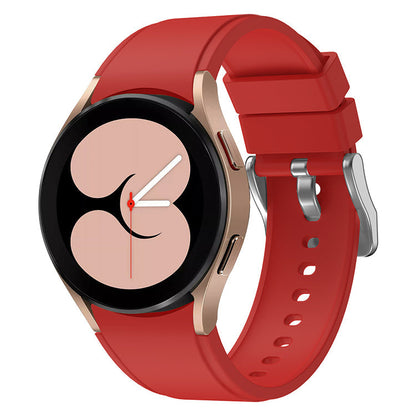 Armband flexibel aus Silikon 20mm für Samsung Galaxy Watch 4 Smartwatch Rot | System-S