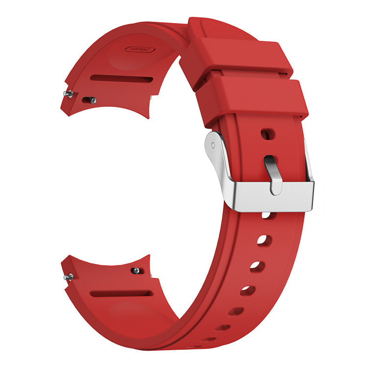 Armband flexibel aus Silikon 20mm für Samsung Galaxy Watch 4 Smartwatch Rot | System-S