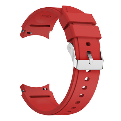 Armband flexibel aus Silikon 20mm für Samsung Galaxy Watch 4 Smartwatch Rot | System-S