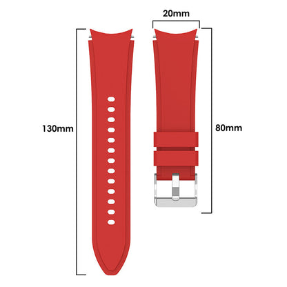 Armband flexibel aus Silikon 20mm für Samsung Galaxy Watch 4 Smartwatch Rot | System-S