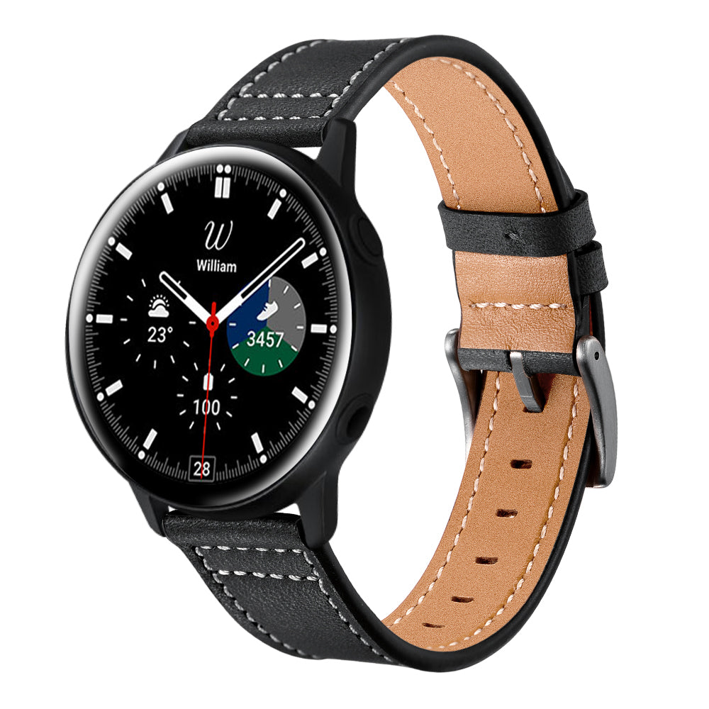 SYSTEM-S flexible silicone strap 20mm for Samsung Galaxy Watch 4 Smartwatch Black