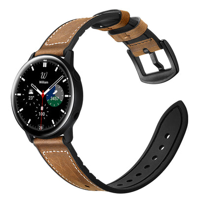 SYSTEM-S flexible silicone strap 20mm for Samsung Galaxy Watch 4 Smartwatch Brown