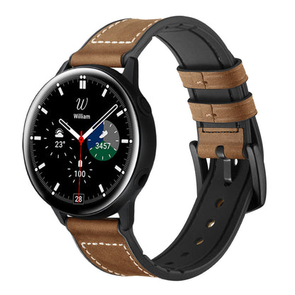 SYSTEM-S flexible silicone strap 20mm for Samsung Galaxy Watch 4 Smartwatch Brown
