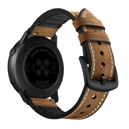 SYSTEM-S flexible silicone strap 20mm for Samsung Galaxy Watch 4 Smartwatch Brown