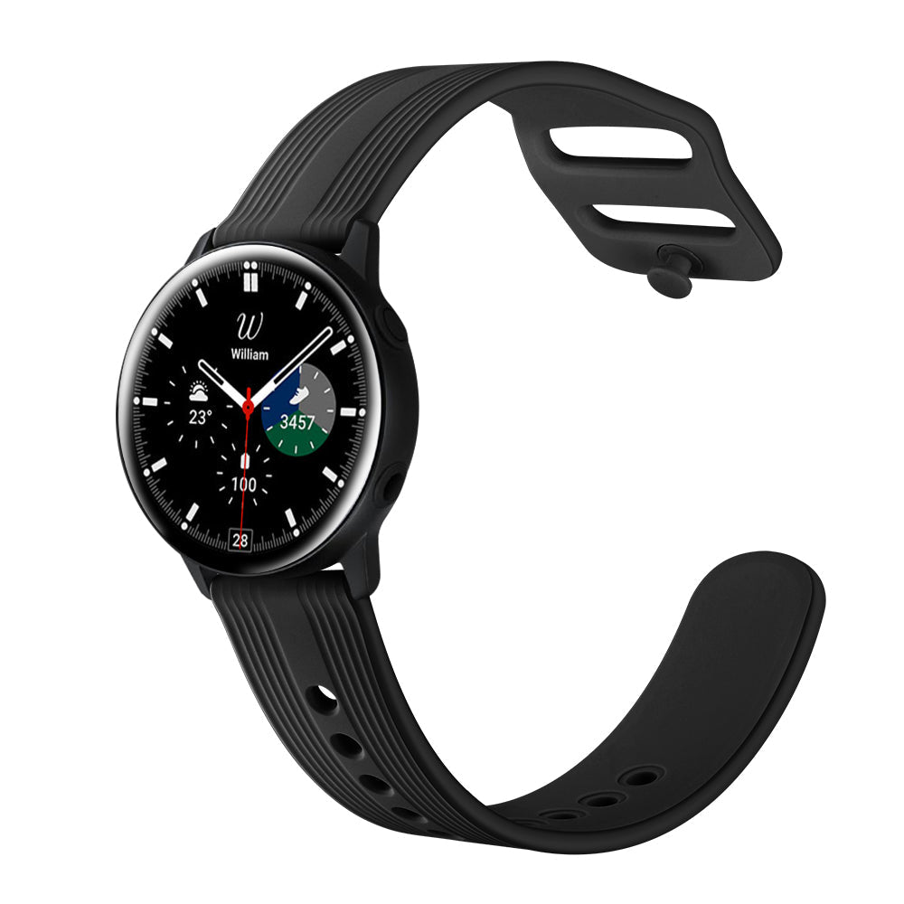SYSTEM-S flexible silicone strap 22mm for Samsung Galaxy Watch 4 Smartwatch Black