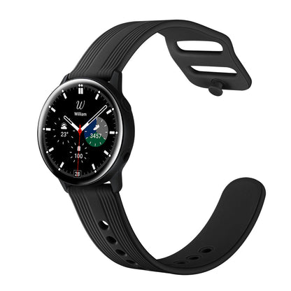 SYSTEM-S flexible silicone strap 22mm for Samsung Galaxy Watch 4 Smartwatch Black