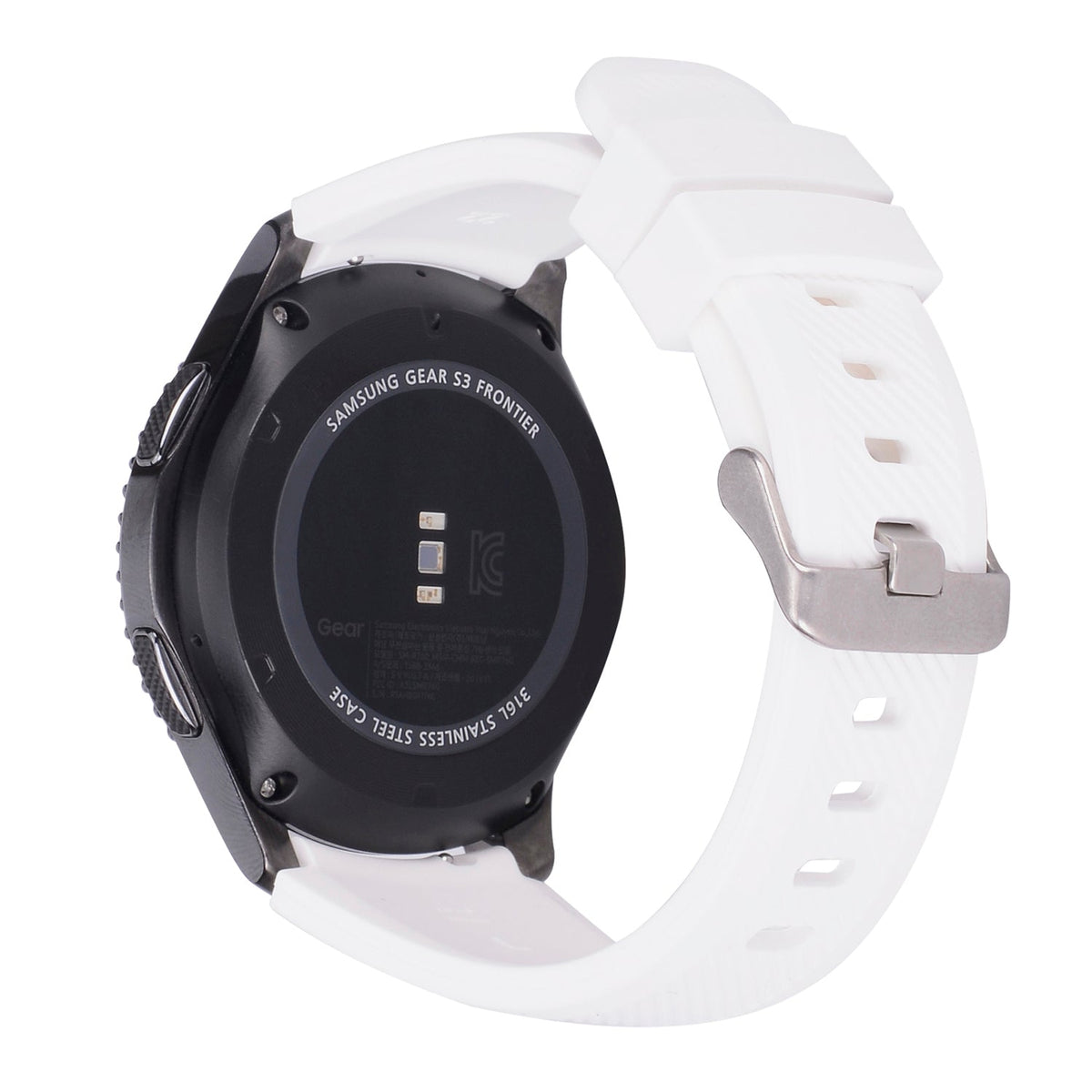 Armband flexibel aus Silikon 22mm für Samsung Gear S3 Smartwatch in Weiß | System-S