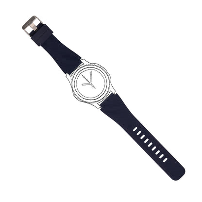 Armband flexibel aus Silikon 22mm für Samsung Gear S3 Smartwatch in Dunkelblau | System-S