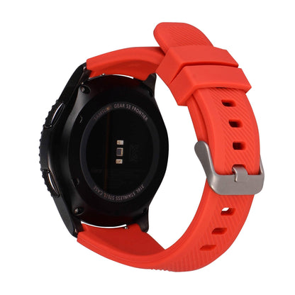 Armband flexibel aus Silikon 22mm für Samsung Gear S3 Smartwatch in Rot | System-S