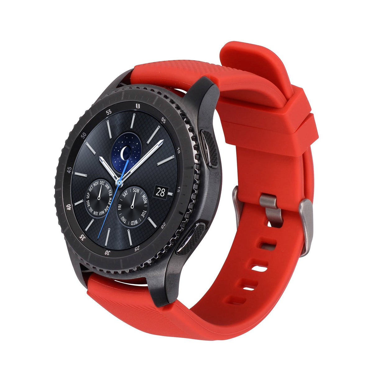 Armband flexibel aus Silikon 22mm für Samsung Gear S3 Smartwatch in Rot | System-S