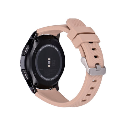 SYSTEM-S flexible silicone 22mm strap for Samsung Gear S3 Smartwatch in light brown