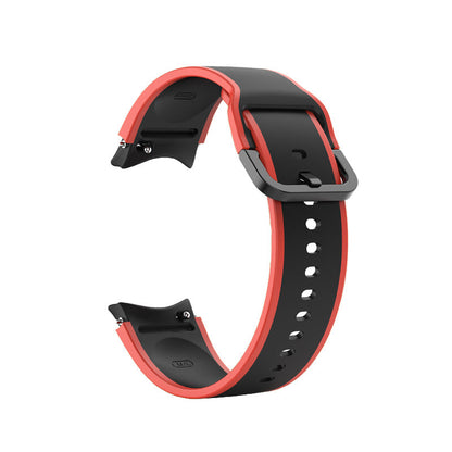 SYSTEM-S 20 mm silicone strap for Samsung Galaxy Watch 5 4 Smartwatch Red Black
