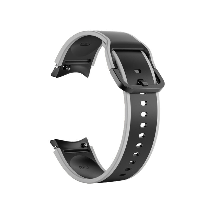 SYSTEM-S 20 mm silicone strap for Samsung Galaxy Watch 5 4 Smartwatch Gray Black