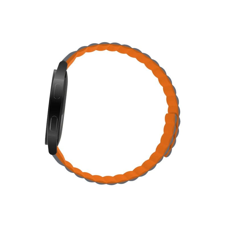 SYSTEM-S 20 mm silicone magnetic strap for Smartwatch in Orange Grey