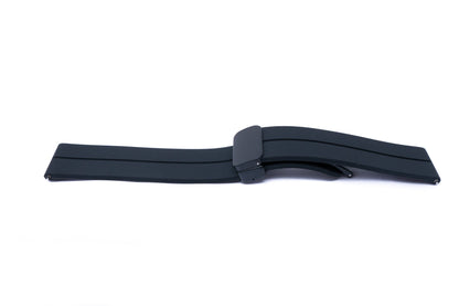 SYSTEM-S 20 mm silicone strap with folding clasp for Smartwatch in black