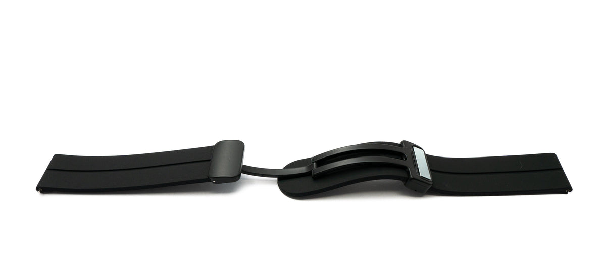 SYSTEM-S 20 mm silicone strap with folding clasp for Smartwatch in black