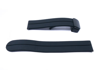 SYSTEM-S 20 mm silicone strap with folding clasp for Smartwatch in black