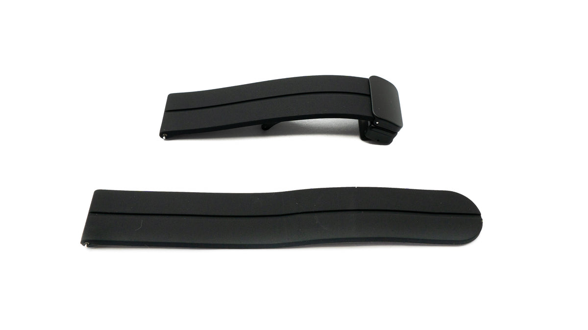 SYSTEM-S 20 mm silicone strap with folding clasp for Smartwatch in black