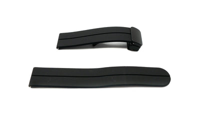 SYSTEM-S 20 mm silicone strap with folding clasp for Smartwatch in black