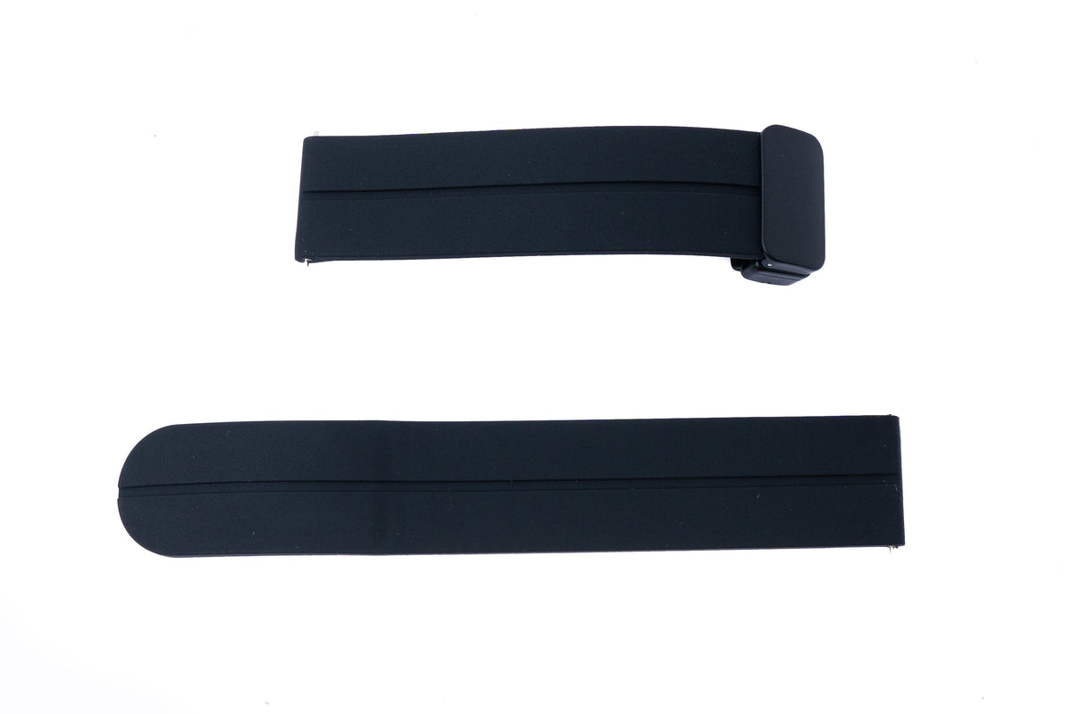 SYSTEM-S 20 mm silicone strap with folding clasp for Smartwatch in black