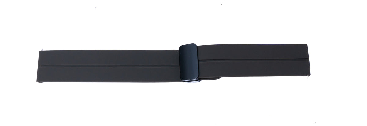 Armband 20 mm aus Silikon mit Kippfaltschließe für Smartwatch in Braun | System-S