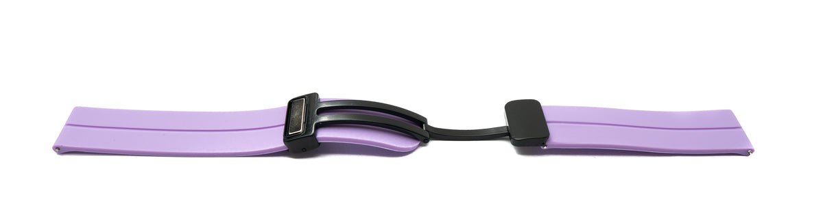SYSTEM-S 20 mm silicone strap with folding clasp for Smartwatch in purple