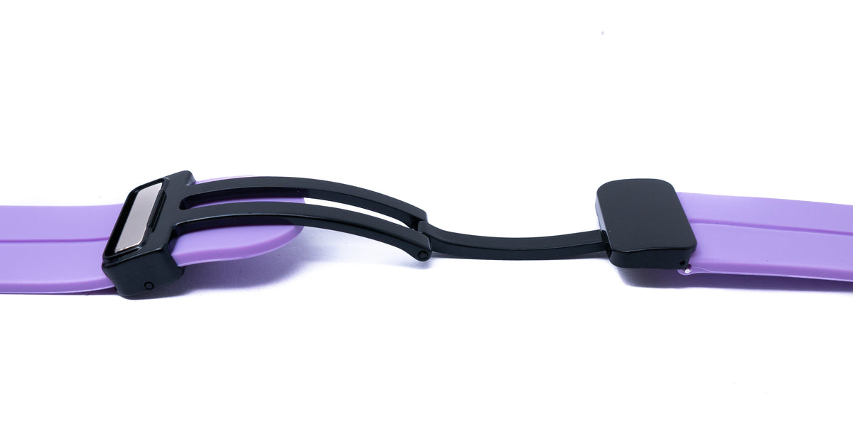 SYSTEM-S 20 mm silicone strap with folding clasp for Smartwatch in purple
