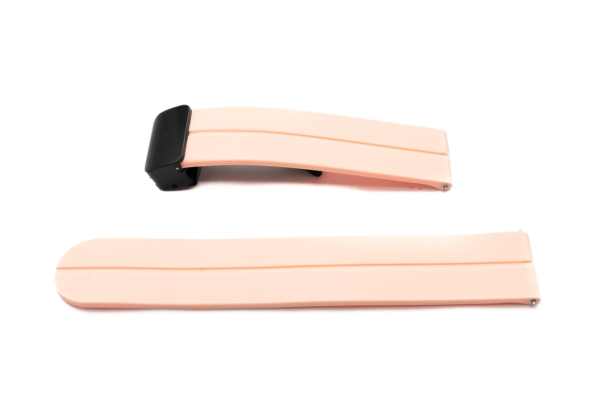 SYSTEM-S 20 mm silicone strap with folding clasp for Smartwatch in pink