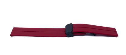SYSTEM-S 20 mm silicone strap with folding clasp for Smartwatch in red