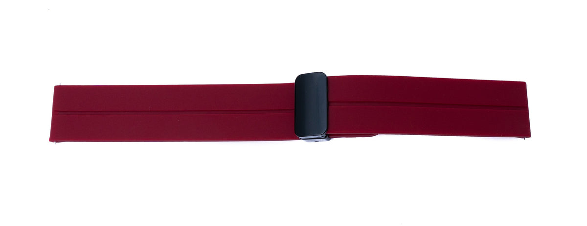 SYSTEM-S 20 mm silicone strap with folding clasp for Smartwatch in red