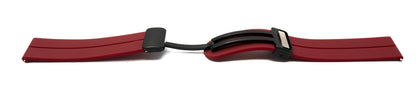 SYSTEM-S 20 mm silicone strap with folding clasp for Smartwatch in red