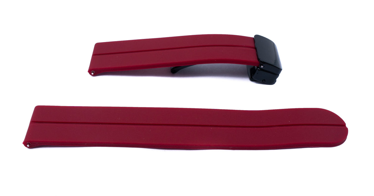SYSTEM-S 20 mm silicone strap with folding clasp for Smartwatch in red