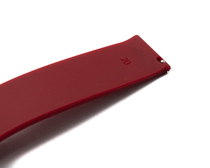 SYSTEM-S 20 mm silicone strap with folding clasp for Smartwatch in red