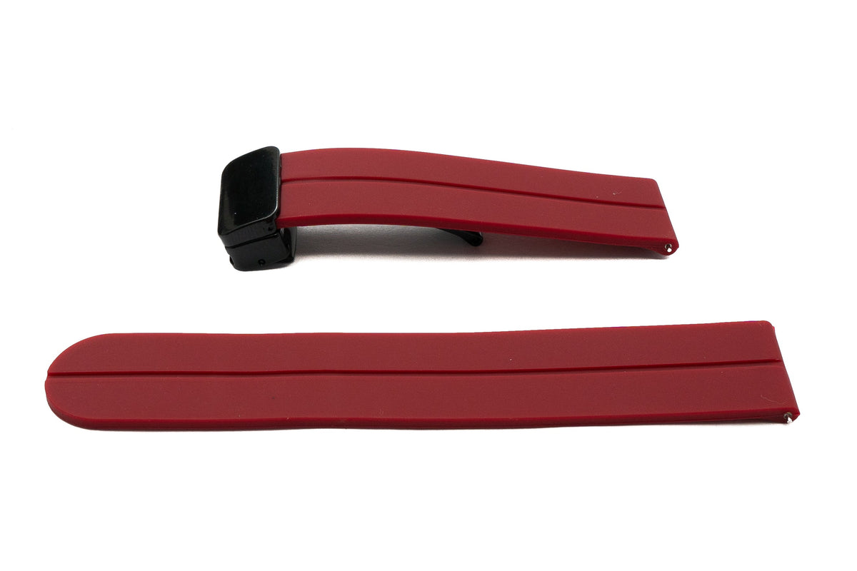 SYSTEM-S 20 mm silicone strap with folding clasp for Smartwatch in red