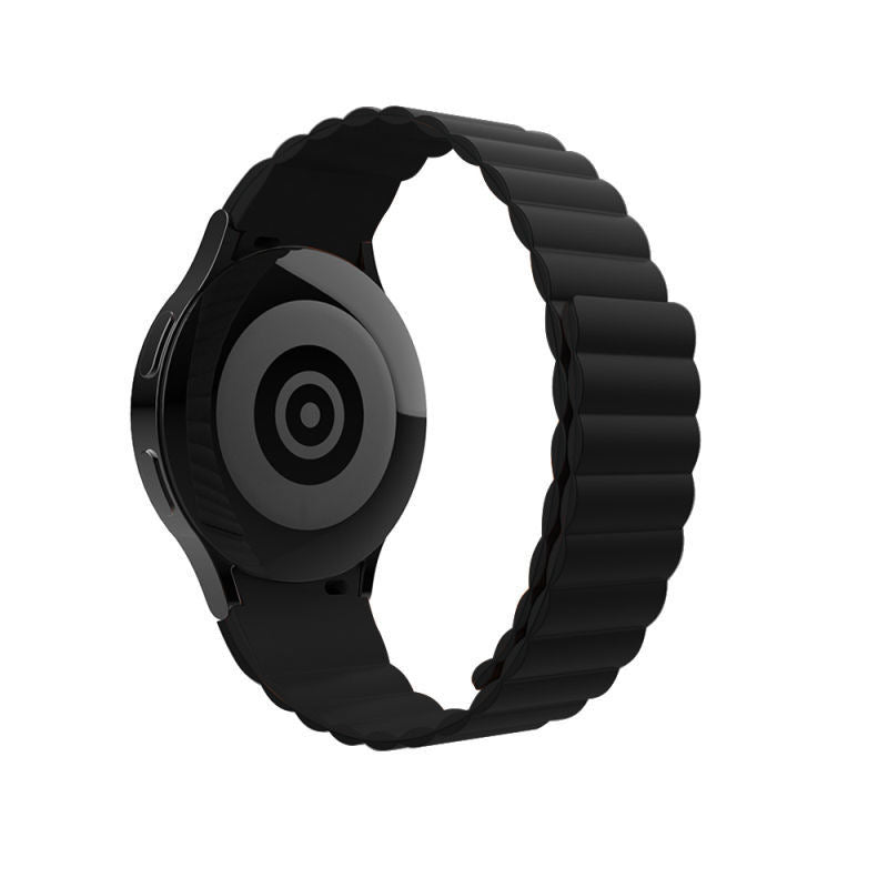SYSTEM-S 20 mm silicone magnetic strap for Samsung Galaxy Watch 5 4 in black