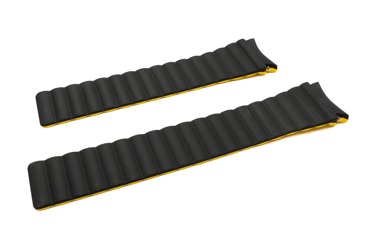 SYSTEM-S 20 mm silicone magnetic strap for Samsung Galaxy Watch 5 4 Black Yellow