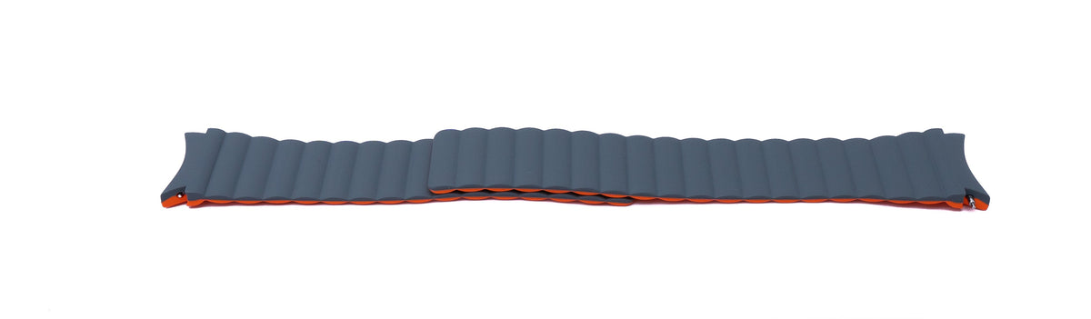 SYSTEM-S 20 mm silicone magnetic bracelet for Samsung Galaxy Watch 5 4 in grey orange