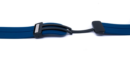 Armband 20 mm aus Silikon mit Kippfaltschließe für Smartwatch in Dunkelblau | System-S