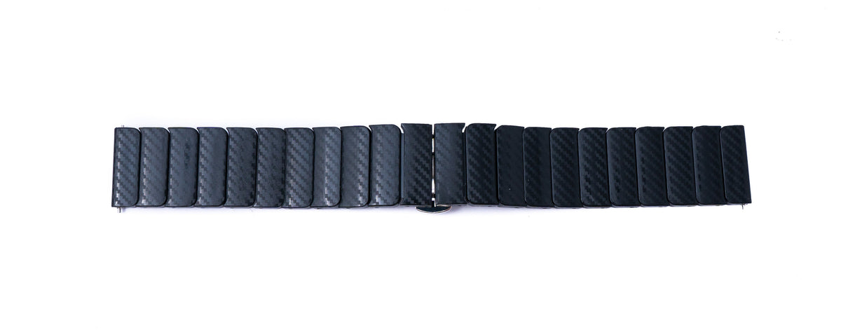 Armband 20 mm aus PC mit Butterfly Faltschließe für Smartwatch in Schwarz | System-S