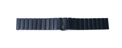 Armband 20 mm aus PC mit Butterfly Faltschließe für Smartwatch in Schwarz | System-S
