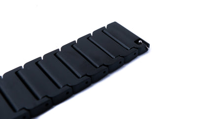 Armband 20 mm aus PC mit Butterfly Faltschließe für Smartwatch in Schwarz | System-S