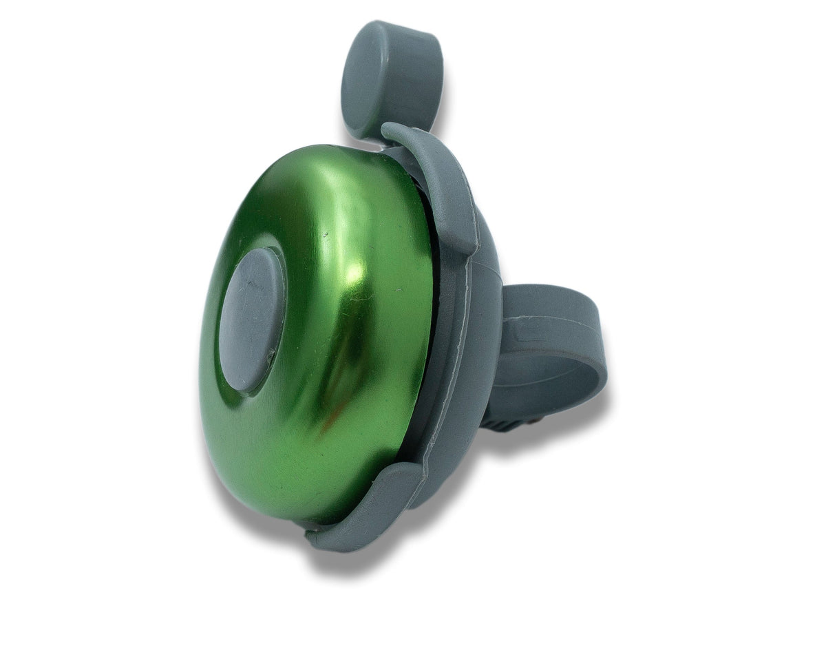 SYSTEM-S bicycle bell shiny in retro look made of aluminum in green