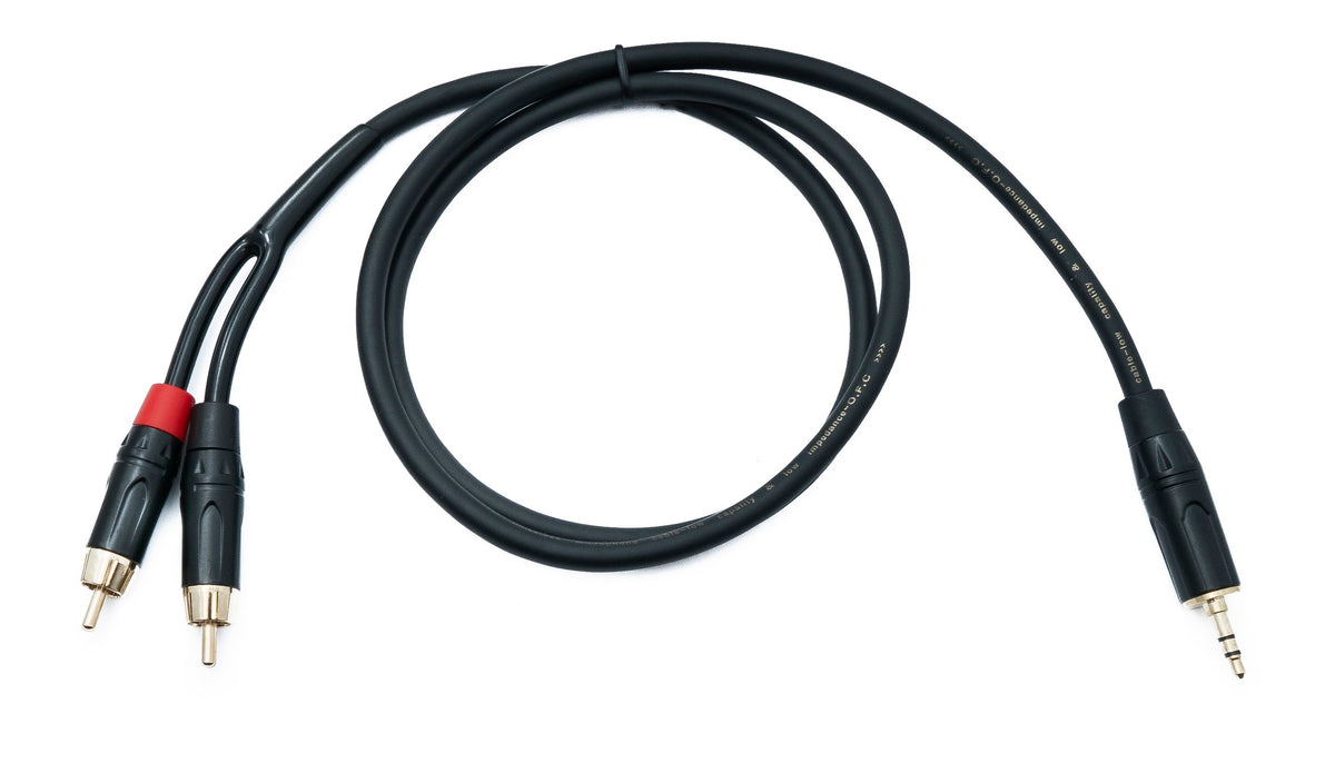 SYSTEM-S Audio Cinch 2 RCA cable 100 cm plug to jack AUX 3.5 mm 3-pin plug